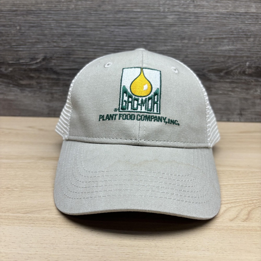 Gro-Mor Plant Food Company Hat Cap Snap Back Mens One Size Beige Trucker Mesh